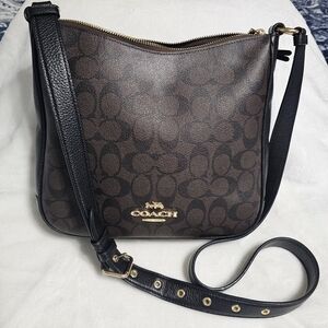 Coach Signature Brown and Black Shoulder Bag